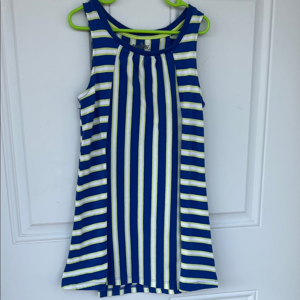 Curfew Girls Blue and Green Striped Dress